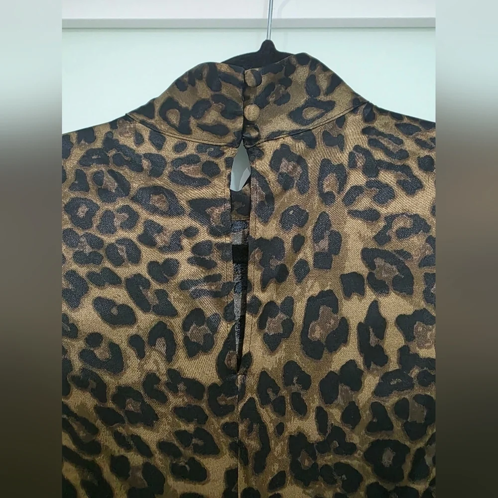 ZARA WOMAN ANIMAL PRINT SHIRT Top Blouse Leopard - Picture 9 of 16